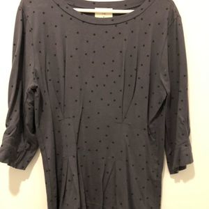 Anthro peplum top slate gray